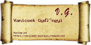 Vanicsek Gyöngyi névjegykártya