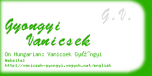 gyongyi vanicsek business card